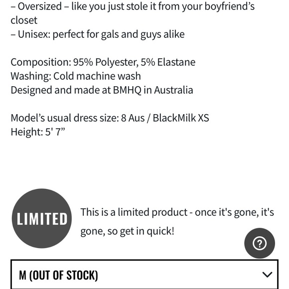 Blackmilk “ZOMBIE GUTS BFT” Size Medium M NWT Blood - Picture 10 of 16